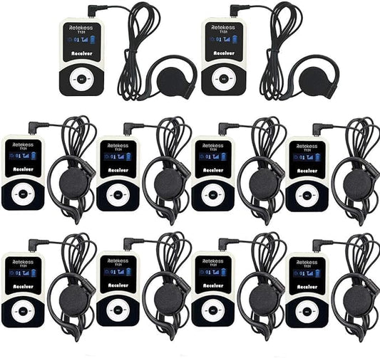 Retekess T131 Tour Guide Headsets, Assistive Listening Devices, Compatible by Retekess