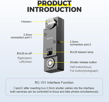 for hasselblad Cable Shutter Cable Release Remote H2F, H6 Two Cameras in sync - Image 3