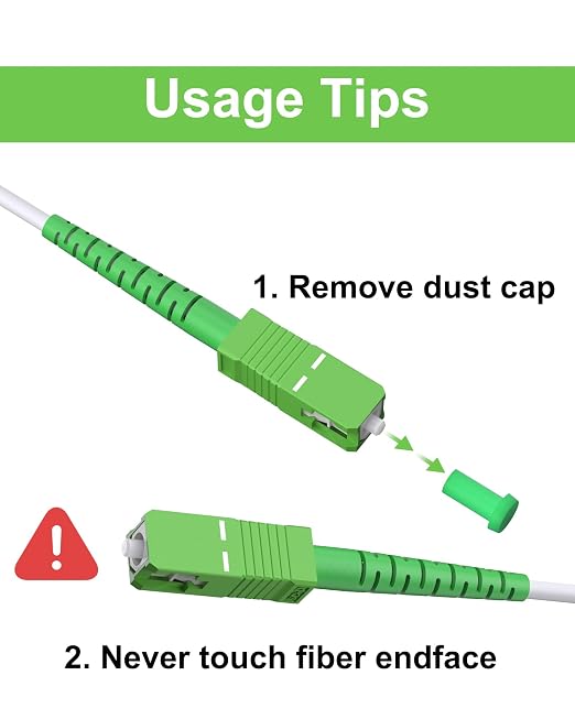 SC/APC to SC/APC Fiber Optic Internet Cable Armored White 3M 5Pack, Single Mode - Image 7