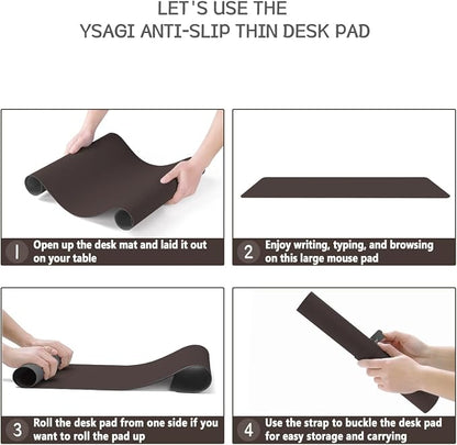 YSAGi Non-Slip Leather Desk Pad L Size, Waterproof Laptop Computer Desk - Image 6