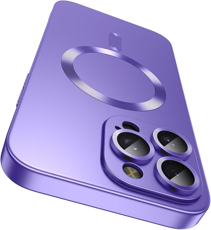Magnetic for iPhone 16 Pro Case Slim Soft Silicone Bumper Shockproof Metallic by LEKEVO