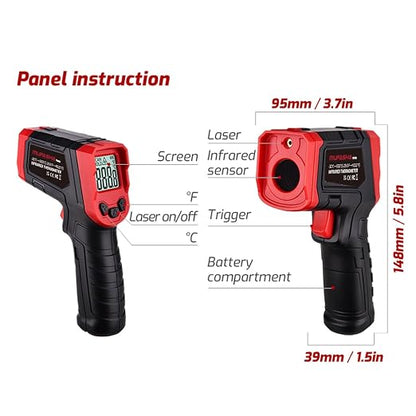 MUFASHA Infrared Thermometer Temperature Gun, -25.6℉ to 752℉ Dual Laser High - Image 4