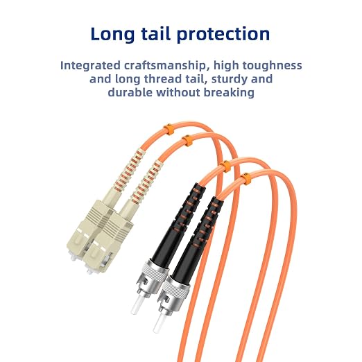 SC/UPC to ST/UPC Fiber Patch Cable OM1 Multimode Duplex 62.5/125μm 70M/229FT - Image 5