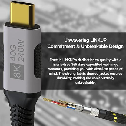 LINKUP USB 4.0 USB C to USB C Cable | Thunderbolt 4/3 Compatible | Type C - Image 6