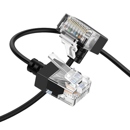 Cat6A Ethernet Cable 90 Degree Up Angled 6.6FT, Flexible Slim & Ultra Thin Cat6 by Thzzhnno