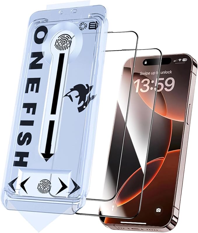 OneFish Screen Protector for iphone Pro Max 16, Airbag Edge Protection by OneFish