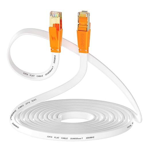 Smolink Ethernet Cable 30 FT, Cat 8 Ethernet Cable 2000Mhz 40Gbps, Internet by Smolink