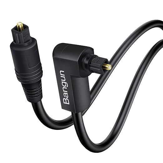 90 Degree Optical Audio Cable 12ft, Slim Digital Audio Optical Cable, SPDIF by Bangun