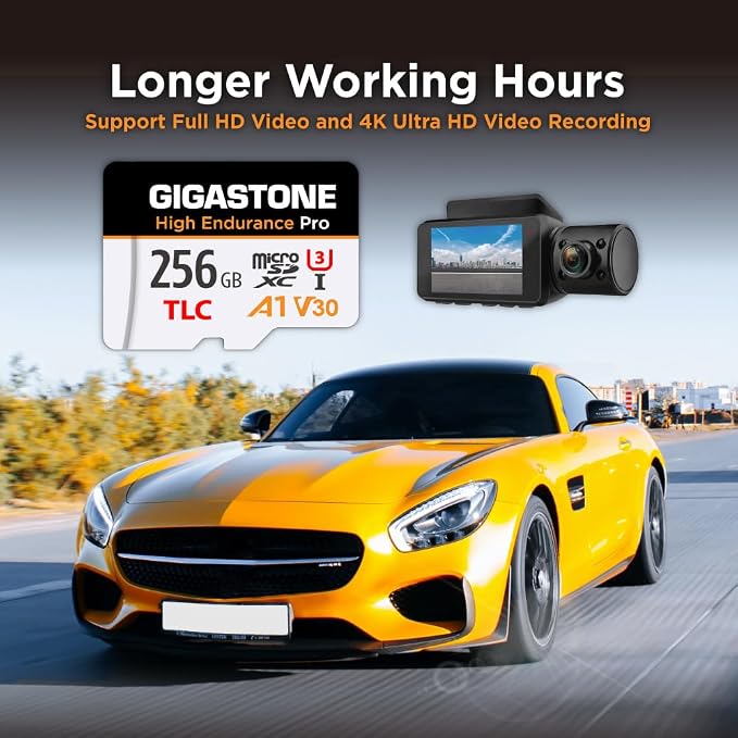 【5 Yrs Free Data Recovery】【Dash Cam】 GIGASTONE 256GB Micro SD Card, TLC High - Image 5