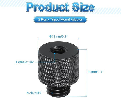 PATIKIL Tripod Screw Adapter 1/4" Female to M10 Male, 20 mm - Image 2