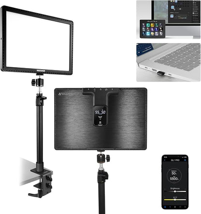 NEEWER 15.5" LED Streaming Key Light, Clamp on Desk Panel Video Lighting by Neewer