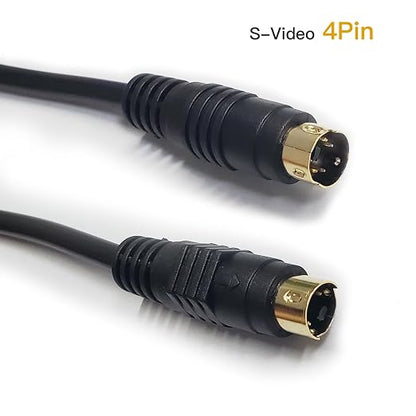 S Video Cable, S-Video Cable 4 pin Connector Male to Male Gold Plated Compatible - Image 3