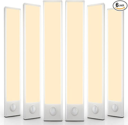 6 Pack Under Cabinet Lighting Wireless, 68 LED Rechargeable Battery Motion by BuyNow