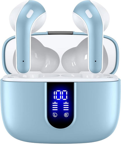 TAGRY Bluetooth Headphones True Wireless Earbuds 60H Playback LED Power Display by TAGRY
