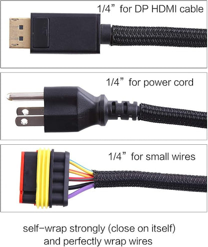 Alex Tech 25ft - 1/4 inch Cord Protector Wire Loom Tubing Cable Sleeve Split - Image 3