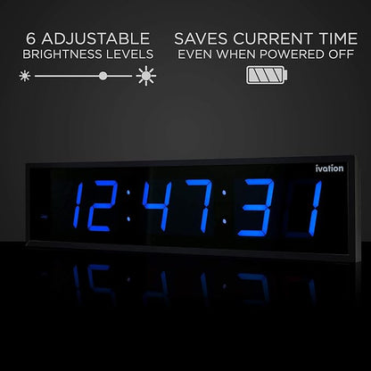 Ivation Oversized 36" Large Digital LED Clock | Big Digital Clock - Image 4