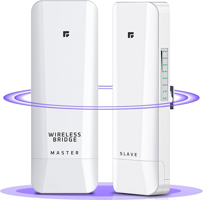 Wireless Bridge, Pre-Configured 2 Pack Long Range WiFi Bridge by GOODSTORY