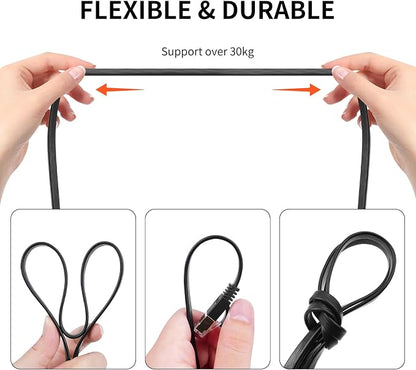 REXUS Retractable Cat 6 Flat Ethernet Network Cable 3.3 & 6.6 FT Combination - Image 7