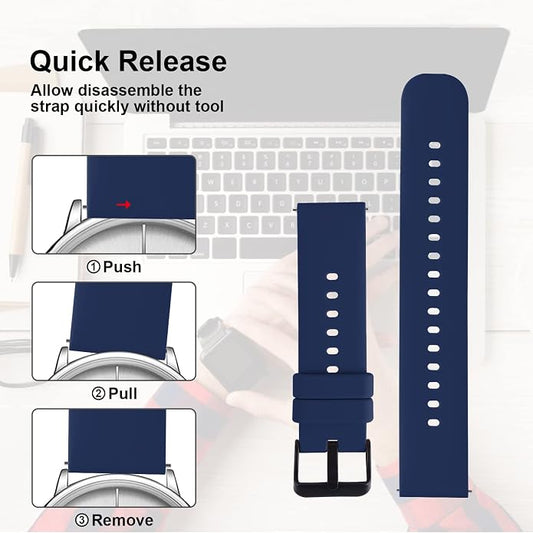 TIESOME Silicone Watch Bands, Quick Release Waterproof Soft Rubber Replacement - Image 2