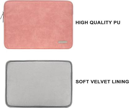 RAINYEAR 13 Inch Laptop Sleeve PU Suede Leather Case Water Resistant Cover - Image 2