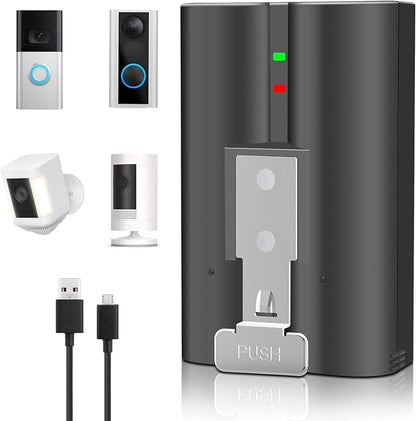 New V4 Battery for Ring-Doorbell-Camera 2/3/4/3+/3plus, Stick-Up Cam, by AIKEBATT