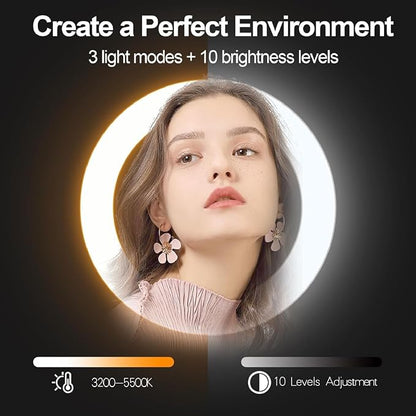 EMART 12" Ring Light with 55" Extendable Tripod Stands and Phone Holder - Image 2