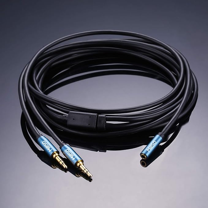 MillSO Audio Splitter, Female to 2 Male 3.5mm TRS Audio Splitter, 8 Feet - Image 2