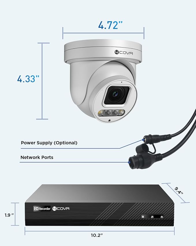 4COVR 4K PoE PTZ Security Camera System, 4X 8MP PoE IP PTZ Camera Two Way Audio - Image 9