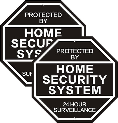 2Pack 10'' x 10'' Reflective Aluminum Home Security Sign, Weatherproof Yard by JMXINHANG