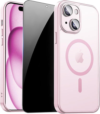 for iPhone 15 Plus Case with Privacy Screen Protector and Camera Protection by ZOZDOKG