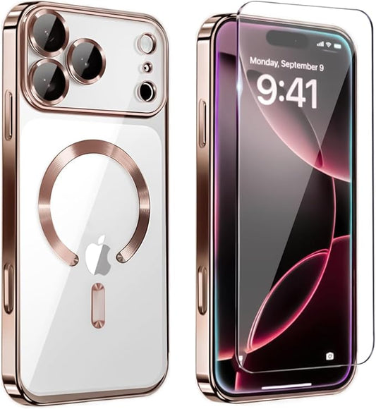 Magnetic Glossy Case for iPhone 17 Pro, iPhone 17Pro Phone Case Slim Clear by Unknown