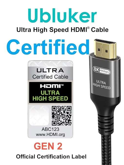 10K 8K 4K HDMI Cable 48Gbps 8 FT, Certified Ultra High Speed HDMI® Cable 4K - Image 2