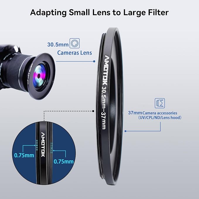 30.5mm Lens to 37mm Camera Lens Adapter, 30.5mm to 37mm Filter Step up Ring - Image 4