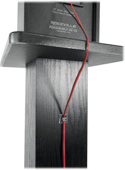 Rockville Pair SS28B Premium Black Wood Grain 28" Home Speaker Stands, 100lb - Image 3