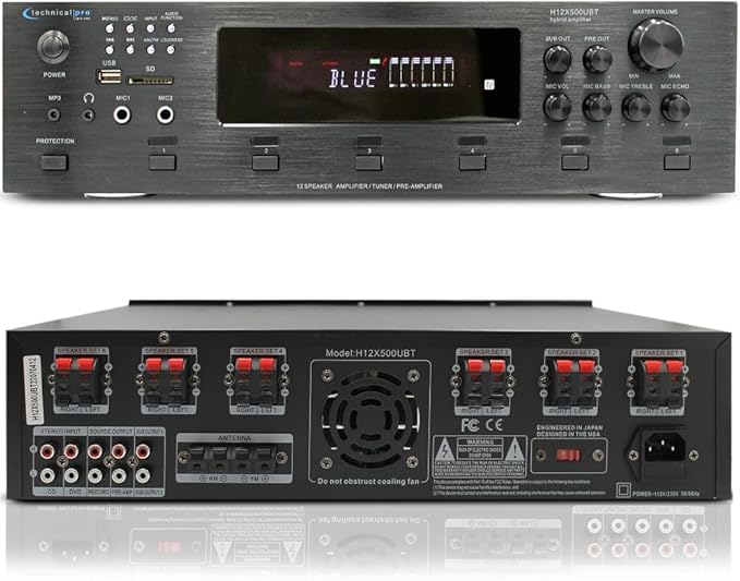 Vaiyer Home Audio System Kit, 6-Channel 6000 Watts Bluetooth Amplifier - Image 7