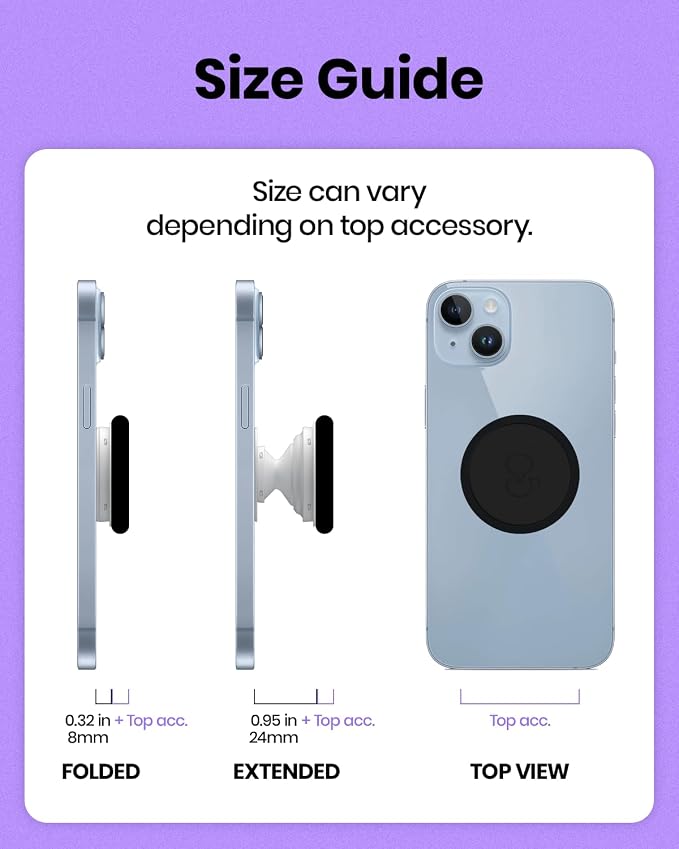 Solid Color Button Phone Grip – Minimalist Design, Durable and Lightweight - Image 6