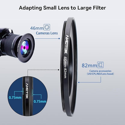 46mm Lens to 82mm Camera Lens Adapter, 46mm to 82mm Filter Step-Up Adapter Ring - Image 4