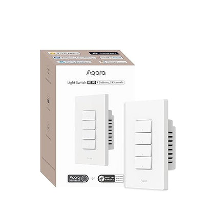 Aqara Smart Light Switch H2, Thread/Zigbee Protocol, Wall Switch by Aqara