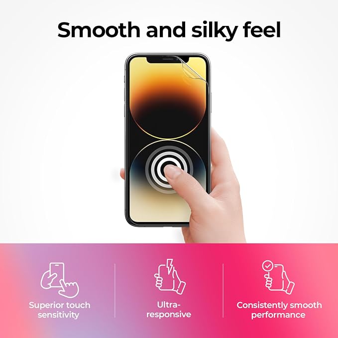 SIELO 2 Pack Matte Screen Protector iPhone 14 promax, 9H Hardness Shatterproof - Image 4