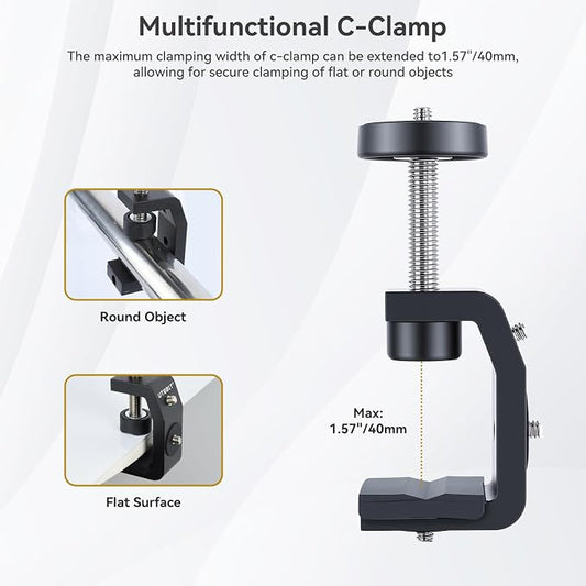 UTEBIT 40mm C-Clamp Camera Mount - Image 2