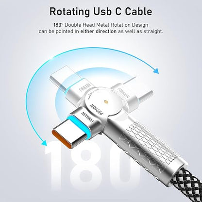 USB C to USB C Cable10ft, 240W 2-Pack Braided 180°Rotating Type C Charging - Image 3
