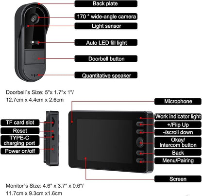 TKMARS Doorbell Camera Wireless No Subscription Video Doorbell, Two-Way - Image 8