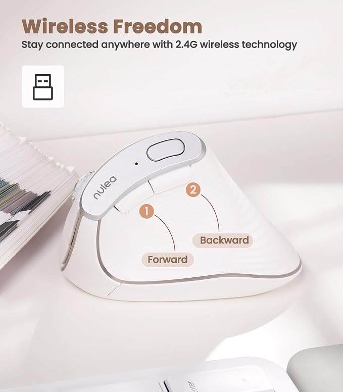 Nulea M510 Vertical Mouse Wireless, Ergonomic Mouse - Image 6