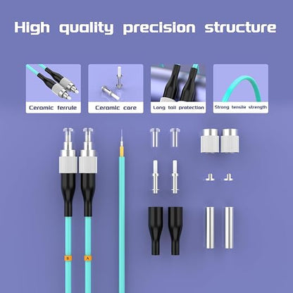 OM3 FC/UPC to ST/UPC Fiber Patch Cable 20Meters 65ft 10BG Multimode Duplex - Image 4