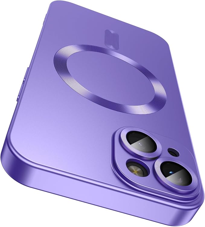Magnetic for iPhone 15 Case Slim Soft Silicone Bumper Shockproof Metallic Shine by LEKEVO