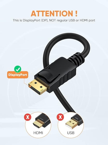 CableCreation Displayport to VGA Cable 6FT, Displayport to VGA Adapter Gold - Image 2