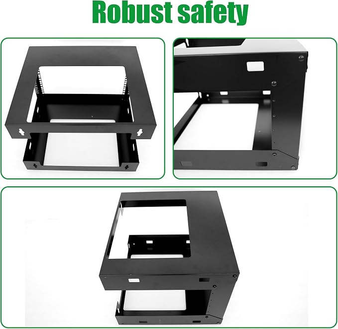 9U Wall Mount Open Frame 19 Inch Server Equipment Rack Wall Mountable Heavy - Image 6