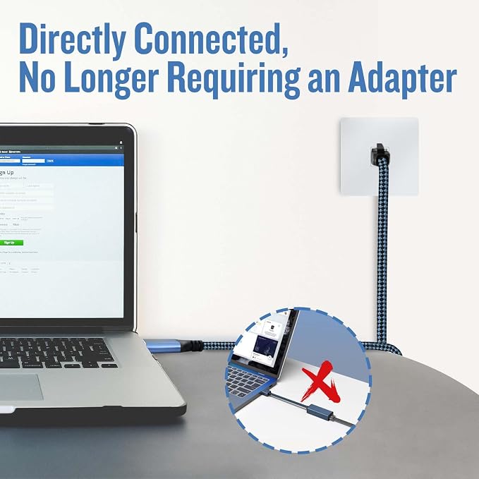 USB C to Ethernet Cable, 25Ft Type C to RJ45 Cable, USB C to Gigabit Ethernet - Image 3