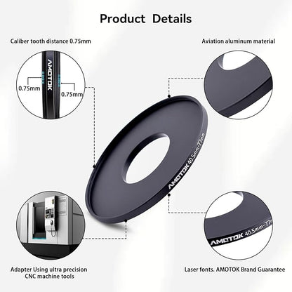 40.5mm Lens to 77mm Camera Lens Adapter, 40.5mm to 77mm Filter Step up Ring - Image 3