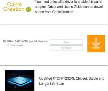 CableCreation USB to RS232 Serial Adapter, USB to RS232 Gold Plated DB9 Serial - Image 6